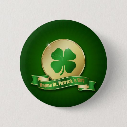 St. Patrick's Day Coin Shamrock Ronde Button 5,7 Cm (Voorkant)