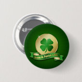 St. Patrick's Day Coin Shamrock Ronde Button 5,7 Cm (Voorkant /achterkant)