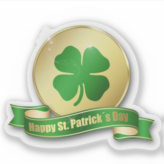 St. Patrick's Day Coin Shamrock Sticker (Voorkant)