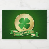 St. Patrick's Day Coin Shamrock Voedselcontainer Etiket (Enkel label)
