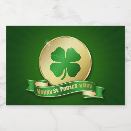 St. Patrick's Day Coin Shamrock Voedselcontainer Etiket (Enkel label)