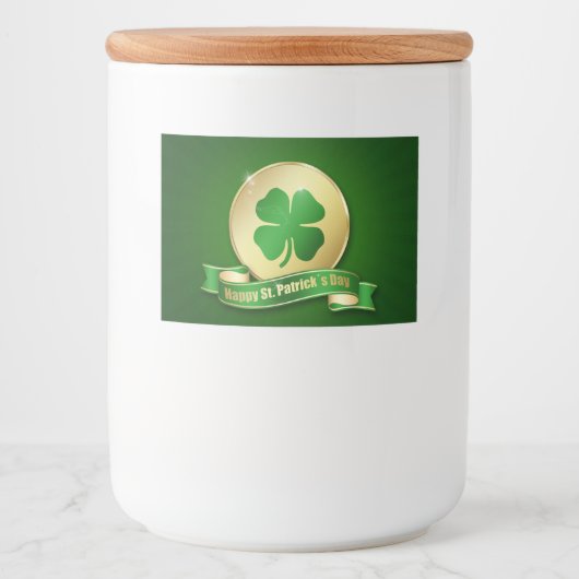 St. Patrick's Day Coin Shamrock Voedselcontainer Etiket (Voorkant)