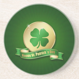 St. Patrick's Day Coin Shamrock Zandsteen Onderzetter