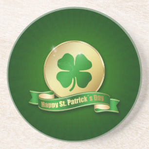 St. Patrick's Day Coin Shamrock Zandsteen Onderzetter