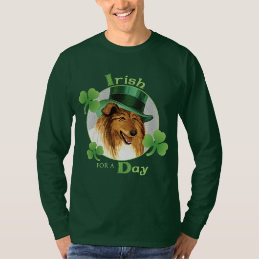 St. Patrick's Day Collie T-shirt (Voorkant)