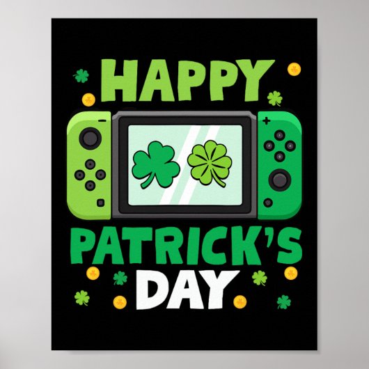 St Patricks Day Controller Videospel Kinder jongen Poster (Voorkant)