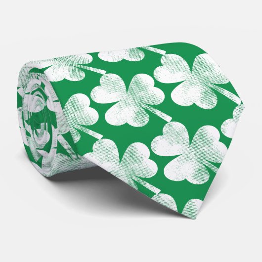 St. Patrick's Day Cool Irish Shamrock Pattern Stropdas (Opgerold)