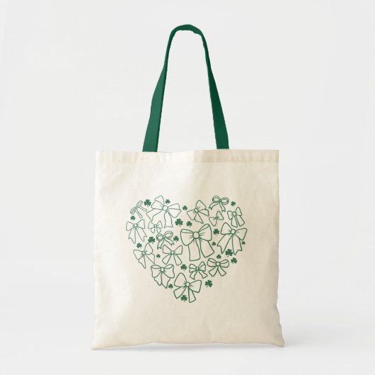St. Patrick's Day Coquette en Klaverhart Tote Bag (Voorkant)