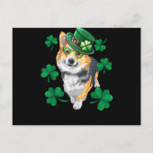 St Patrick's Day Corgi Briefkaart (Voorkant)