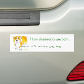 St Patrick's Day Corgi Bumpersticker (Op auto)