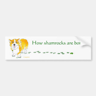 St Patrick's Day Corgi Bumpersticker