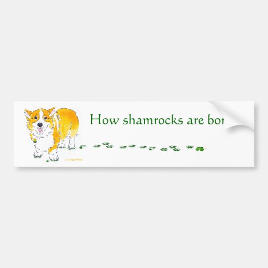 St Patrick's Day Corgi Bumpersticker (Voorkant)