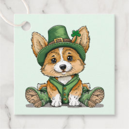 St. Patrick's Day Corgi Dog Bedankjes Labels