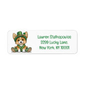 St. Patrick's Day Corgi Dog Etiket (Voorkant)