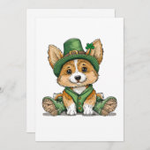 St. Patrick's Day Corgi Dog Feestdagenkaart (Voorkant / Achterkant)