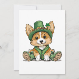 St. Patrick's Day Corgi Dog Feestdagenkaart
