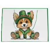 St. Patrick's Day Corgi Dog Groot Cadeauzakje (Voorkant)