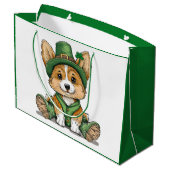 St. Patrick's Day Corgi Dog Groot Cadeauzakje (Achterkant Gekanteld)