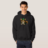 St Patrick's Day Corgi Dog Irish Shamrock Leprecha Hoodie (Voorkant volledig)