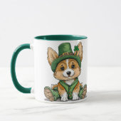 St. Patrick's Day Corgi Dog Mok (Links)
