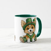 St. Patrick's Day Corgi Dog Mok (Voorkant rechts)