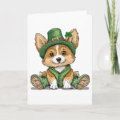 St. Patrick's Day Corgi-hond Feestdagen Kaart (Voorkant)