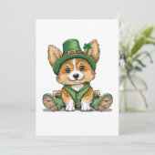 St. Patrick's Day Corgi-hond Feestdagenkaart (Staand voorkant)