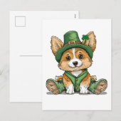 St. Patrick's Day Corgi-hond Feestdagenkaart (Voorkant / Achterkant)