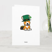 St. Patrick's Day Corgi Leprechaun Dog Puppy Doggy Kaart (Achterkant)