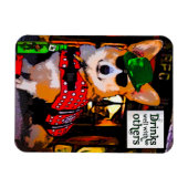 St Patrick's Day Corgi Magneet (Horizontaal)