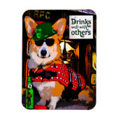 St Patrick's Day Corgi Magneet (Verticaal)