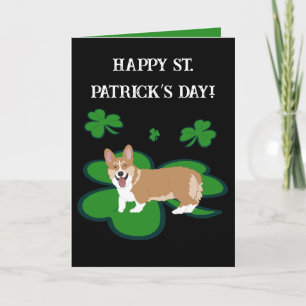 St. Patrick's Day Corgi Pup  Feestdagen Kaart