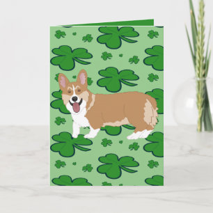 St. Patrick's Day Corgi Pup  Feestdagen Kaart