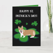 St. Patrick's Day Corgi Pup Holiday Kaart (Voorkant)