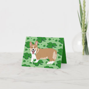 St. Patrick's Day Corgi Puppy Feestdagen Kaart