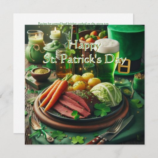 St Patrick's Day Corned Beef Recept Feestdagenkaart (Voorkant / Achterkant)