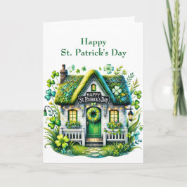 St Patricks Day Cottage Illustratie Feestdagen Kaart