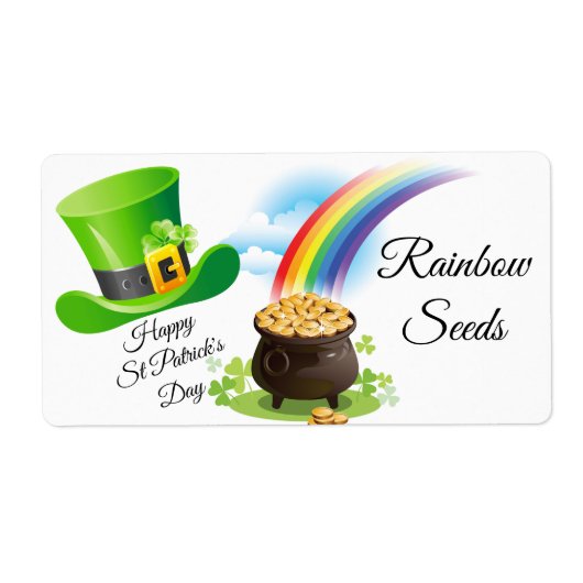 St Patrick's Day Craft Label Rainbow Seeds Blarney (Voorkant)