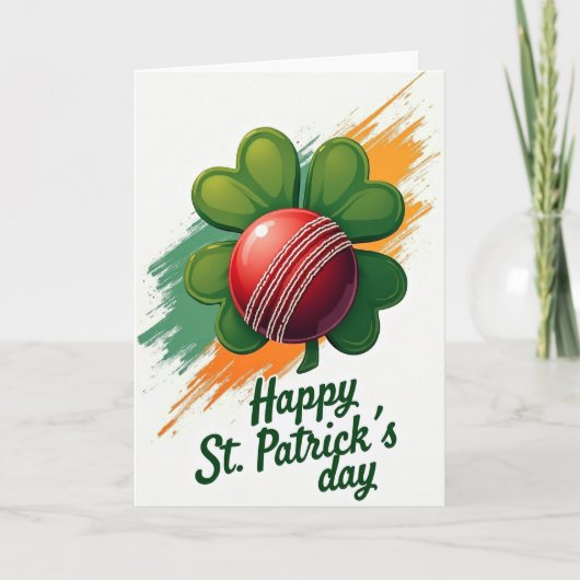 St. Patrick's Day Cricket Bal Kaart (Voorkant)