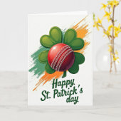 St. Patrick's Day Cricket Bal Kaart (Gele Bloem)