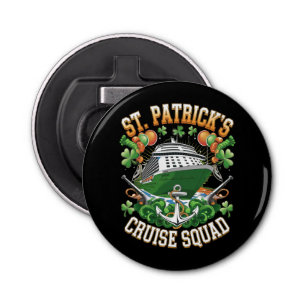 St Patrick's Day Cruise Squad 2025 Familiewedstrij Button Flesopener