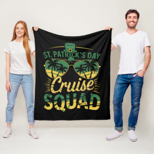 St Patrick's Day Cruise Squad Familie Matching Fleece Deken
