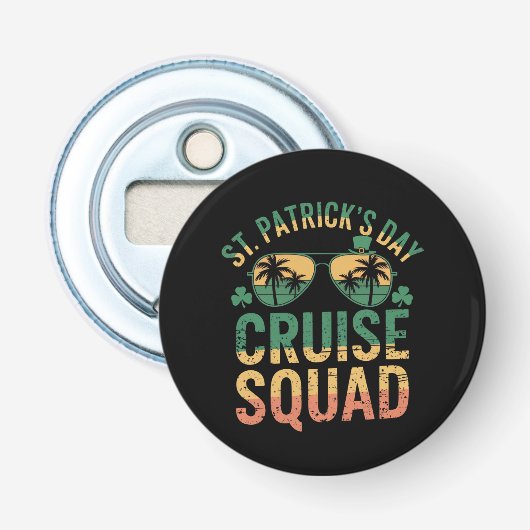 St Patrick's Day Cruise Squad Grappige Familie Mat Button Flesopener (Voorkant)