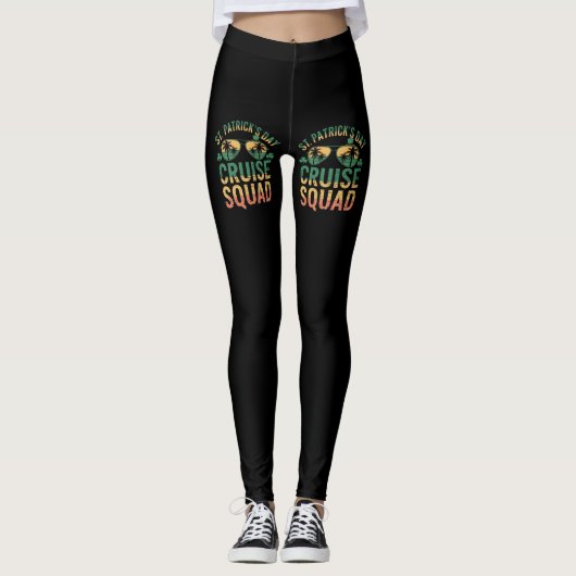 St Patrick's Day Cruise Squad Grappige Familie Mat Leggings (Voorkant)