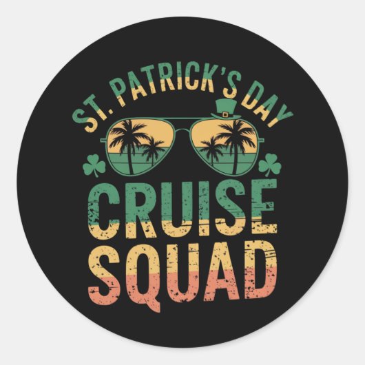 St Patrick's Day Cruise Squad Grappige Familie Mat Ronde Sticker (Voorkant)