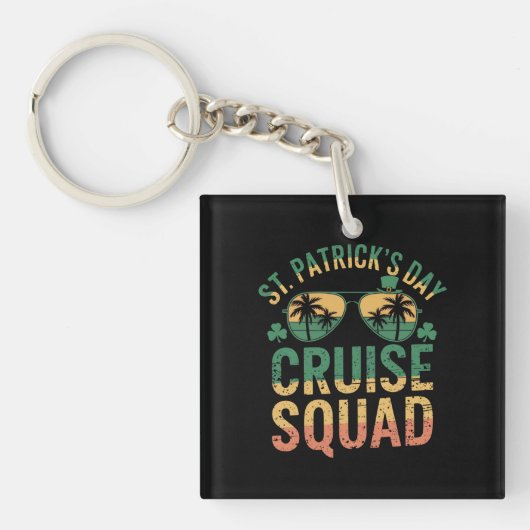 St Patrick's Day Cruise Squad Grappige Familie Mat Sleutelhanger (Voorkant)