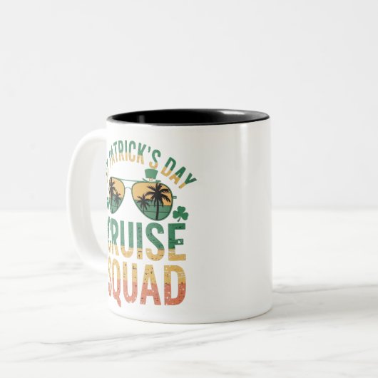 St Patrick's Day Cruise Squad Grappige Familie Mat Tweekleurige Koffiemok (Voorkant links)