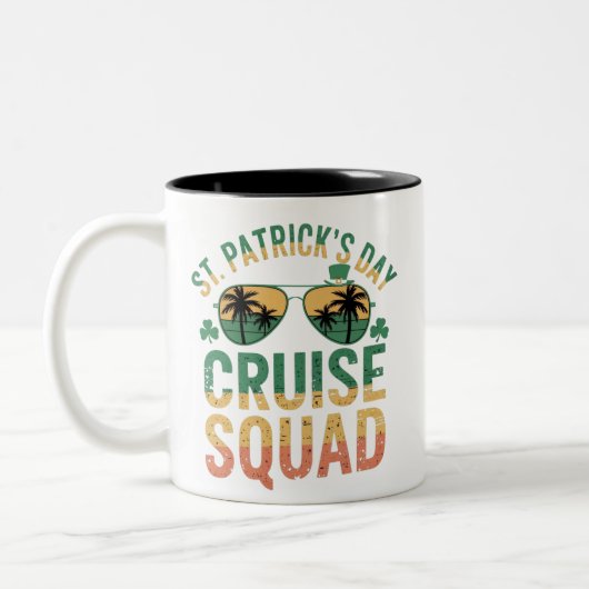 St Patrick's Day Cruise Squad Grappige Familie Mat Tweekleurige Koffiemok (Links)