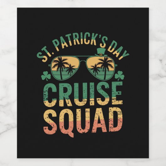 St Patrick's Day Cruise Squad Grappige Familie Mat Wijn Etiket (Enkel label)