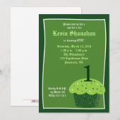 St. Patrick's Day CUPCAKE Birthday Invitation 5x7 Kaart (Voorkant / Achterkant)